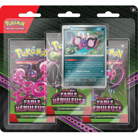 Tri-Pack Pokémon : SFA Écarlate et Violet 06.5 Fable Nébuleuse - Pêchaminus