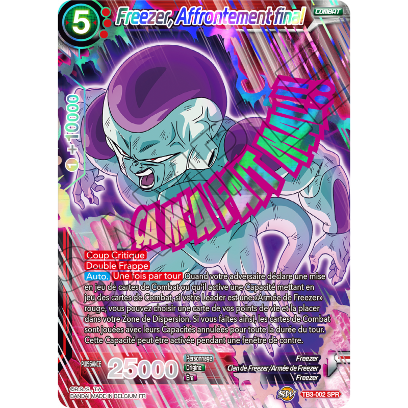  Carte  Dragon  Ball  Super  VF TB3 002 SPR  Freezer 