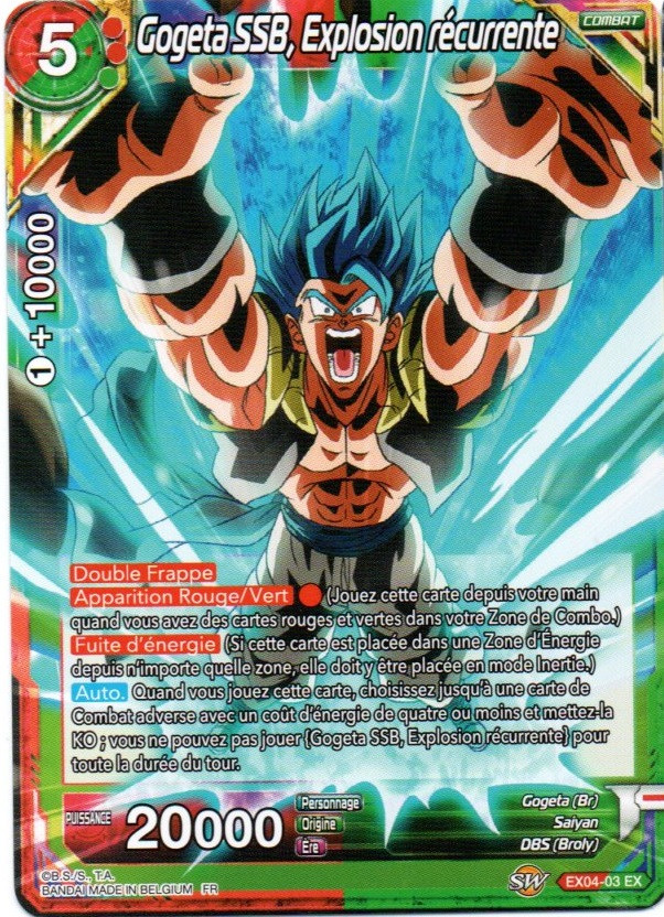 Carte Dragon Ball Vf Ex04 03 Ex Gogeta Ssb Explosion Recurrente