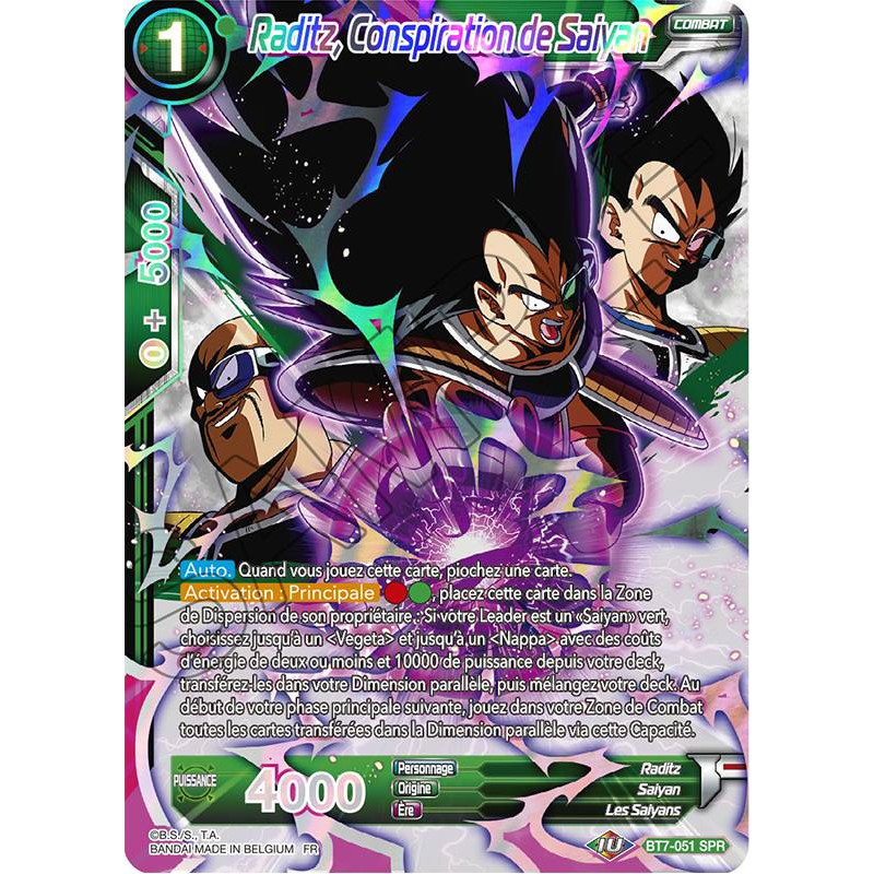  Carte  Dragon  Ball  Super  VF BT7 051 SPR  Raditz 