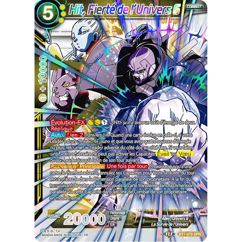  Carte  Dragon  Ball  Super  VF BT7 079 SPR  Hit Fiert  de l 